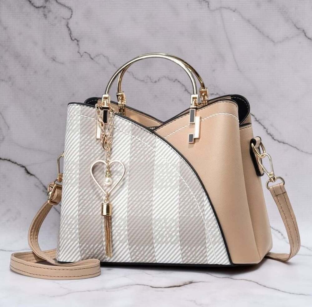 Color Block PU Leather Crossbody Shoulder Bag